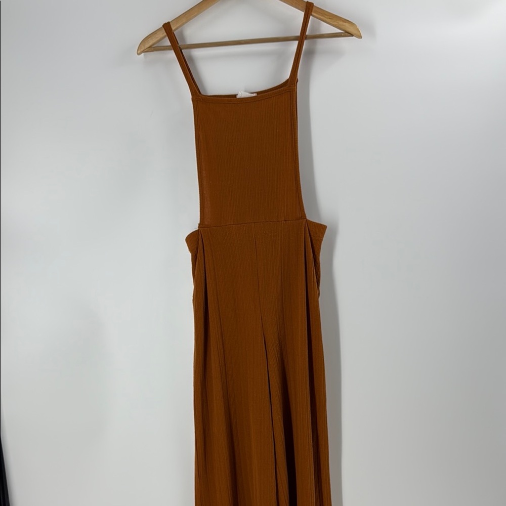 Sienna sky burnt orange romper jumpsuit crop wide leg flowing spring summer